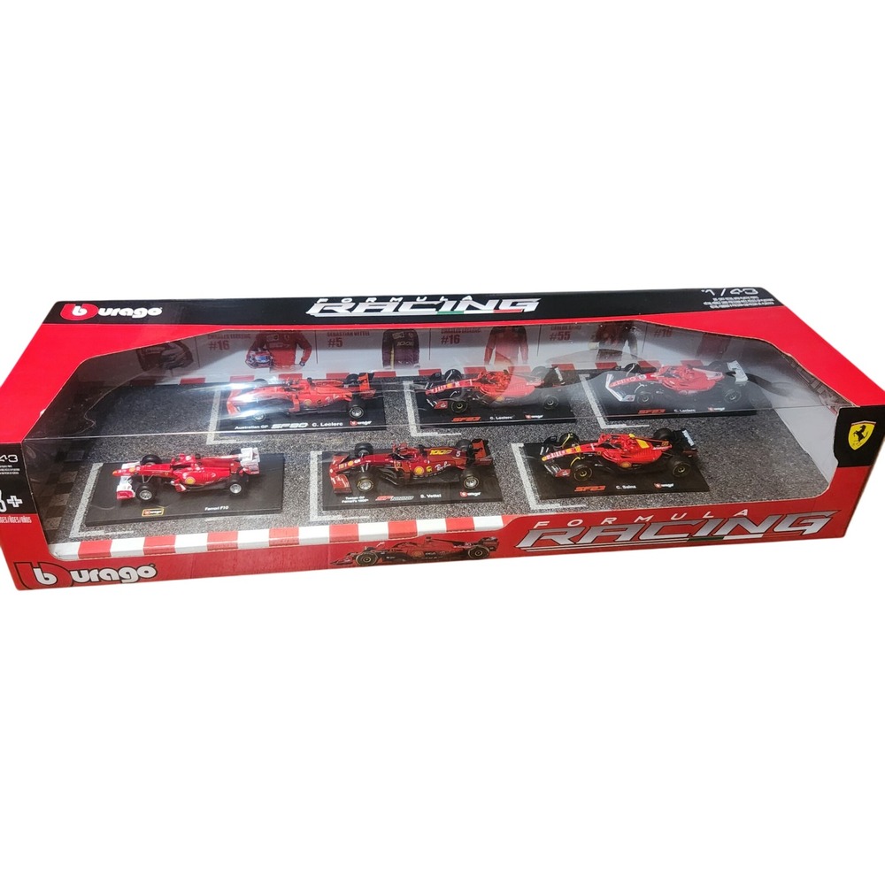 Burago Formula 1 Racing Car Set Diecast Collection Ferrari F10 SF1000 SF90 SF71H